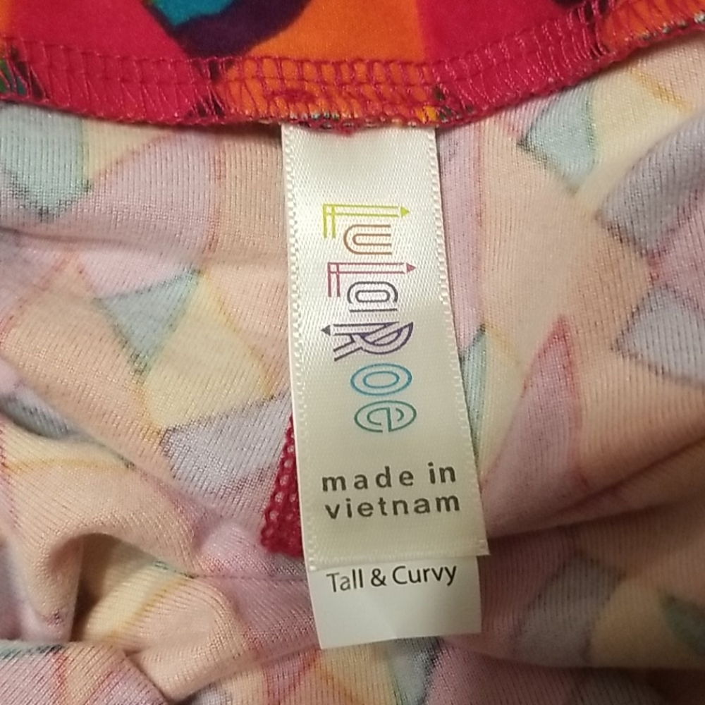 🆕 LuLaRoe Leggings TC Orange Print NWOT - Picture 3 of 4